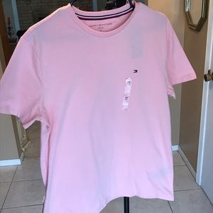 Tommy Hilfiger salmonish colored t-shirt.